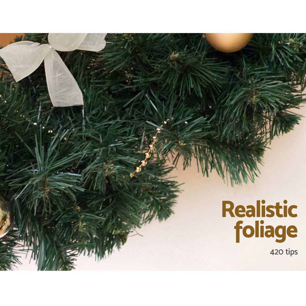 1.8m Green Christmas Garland for Mantels, Stair Rails & Tables