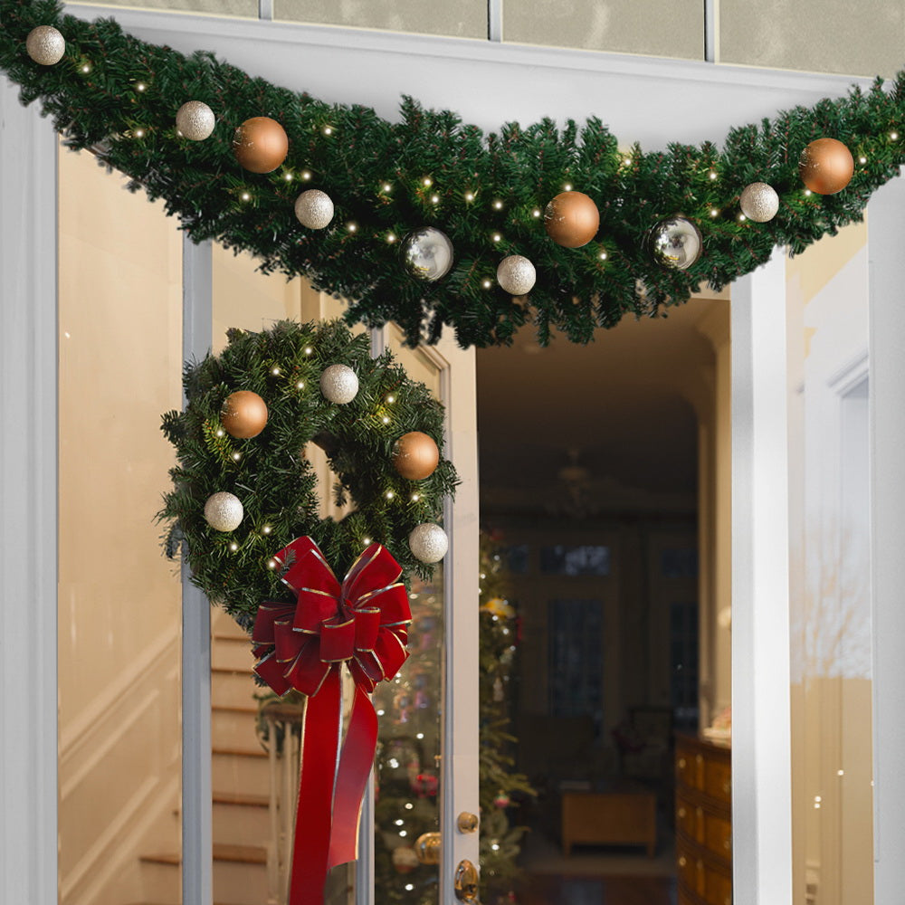 1.8m Green Christmas Garland for Mantels, Stair Rails & Tables