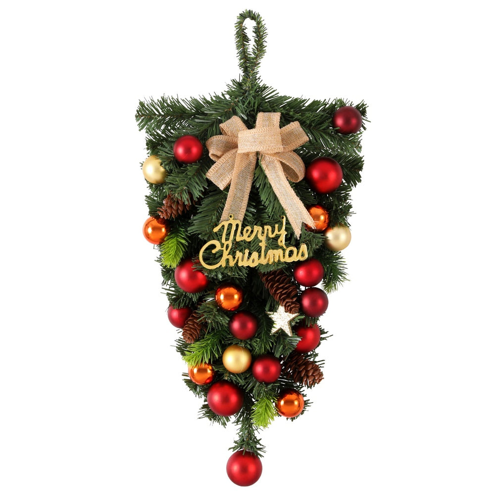 50cm Hanging Christmas Garland with Ornaments for Door & Wall Décor