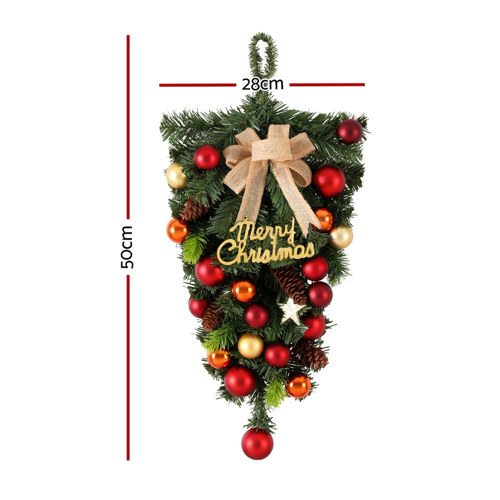 50cm Hanging Christmas Garland with Ornaments for Door & Wall Décor