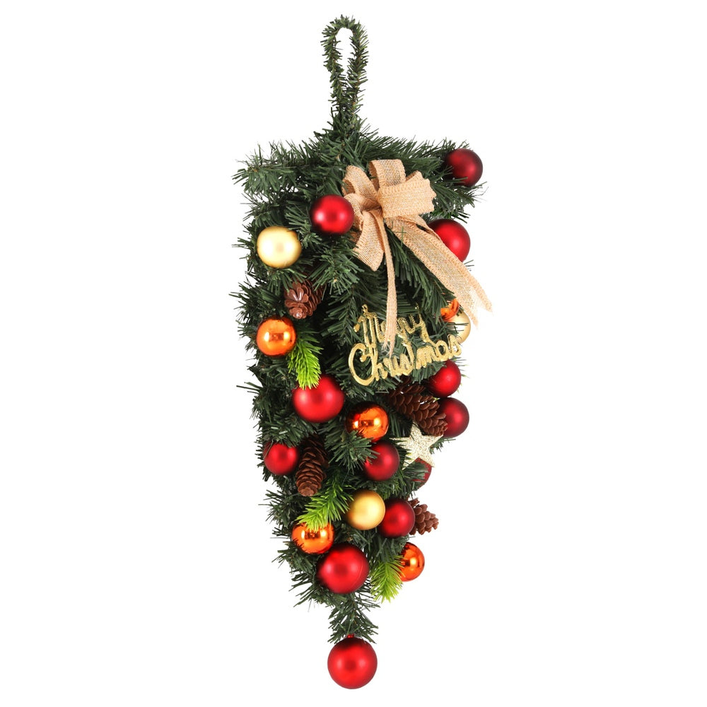 50cm Hanging Christmas Garland with Ornaments for Door & Wall Décor