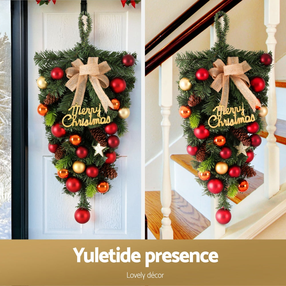 50cm Hanging Christmas Garland with Ornaments for Door & Wall Décor