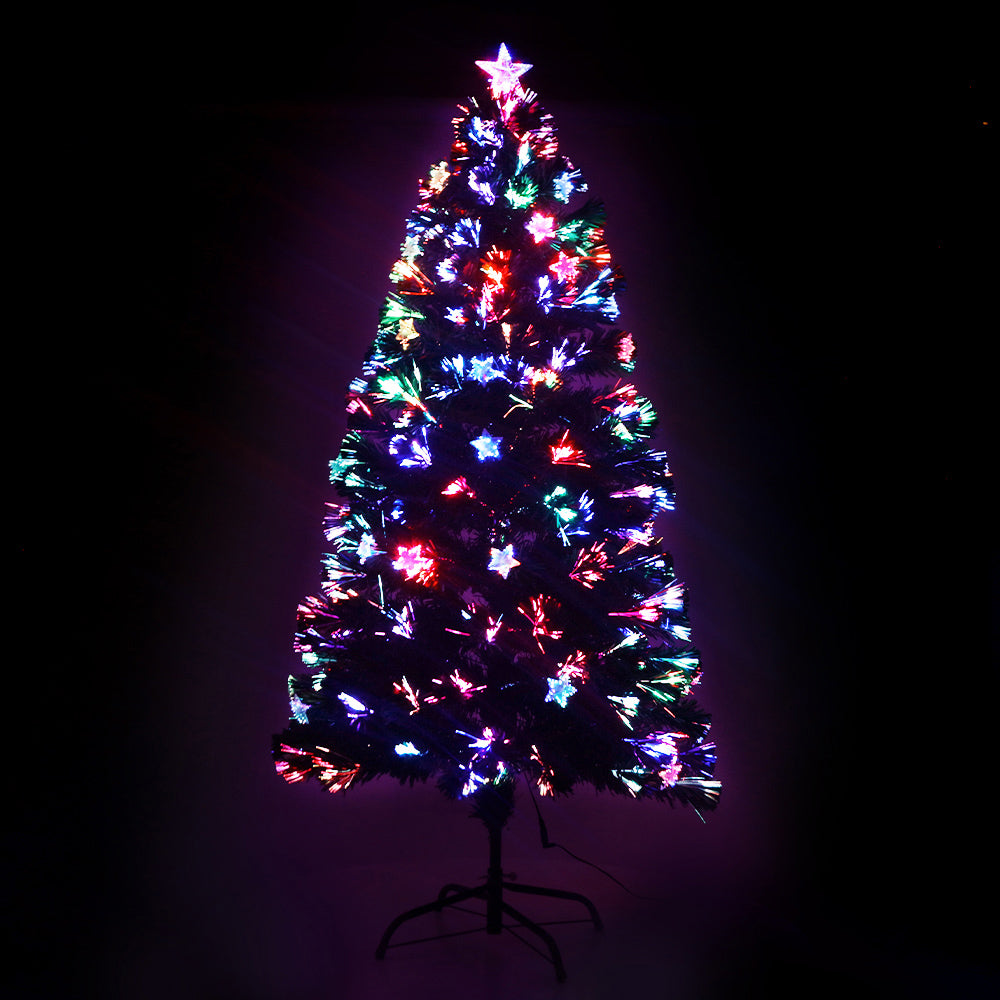 150cm Optic Fibre Christmas Tree Pre-Lit Multi-Colour LED Lights