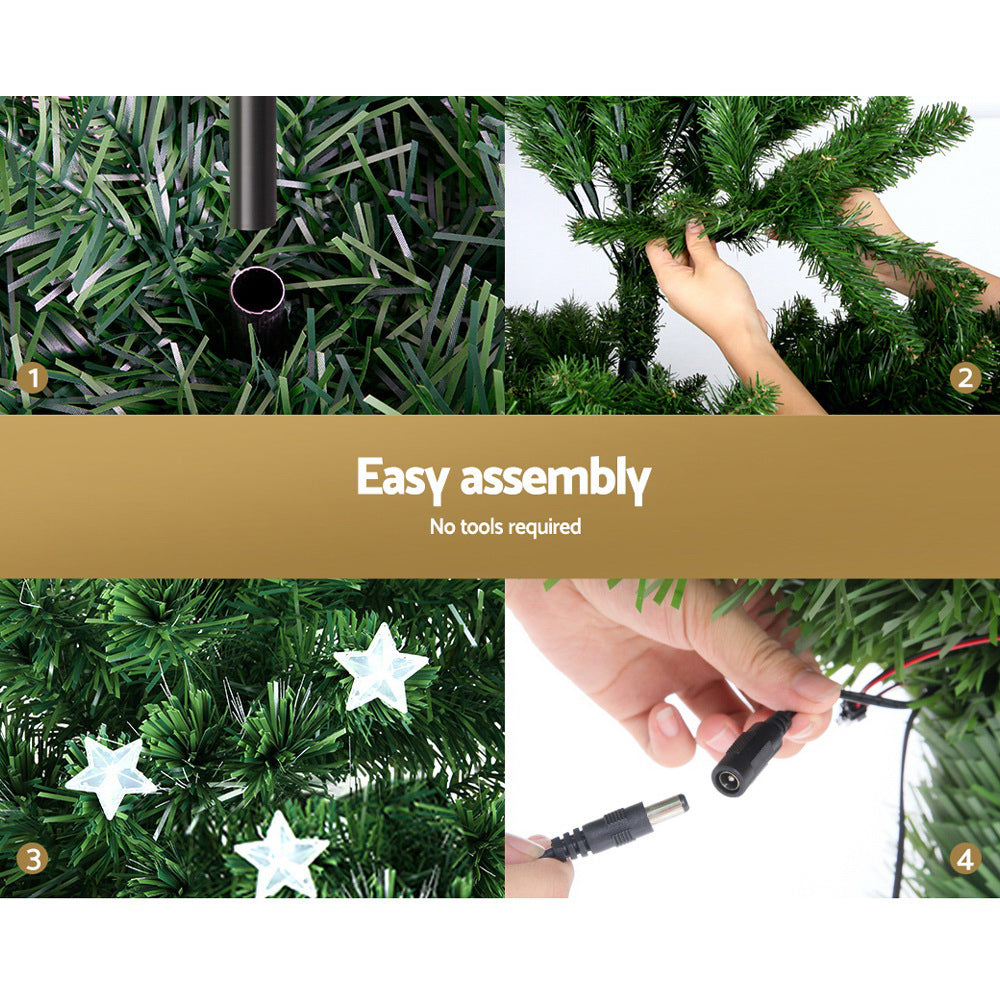 150cm Optic Fibre Christmas Tree Pre-Lit Multi-Colour LED Lights