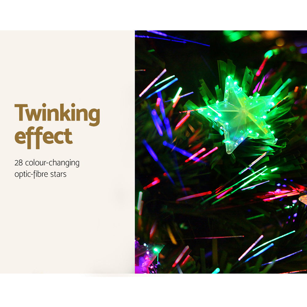 150cm Optic Fibre Christmas Tree Pre-Lit Multi-Colour LED Lights