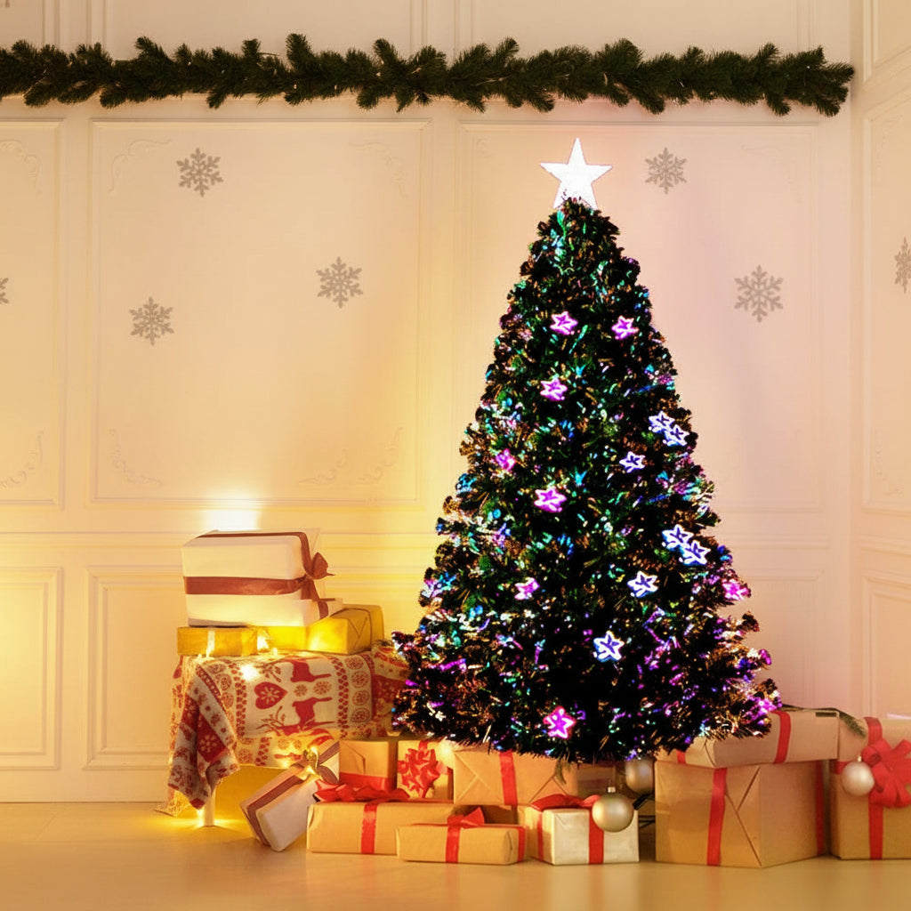150cm Optic Fibre Christmas Tree Pre-Lit Multi-Colour LED Lights