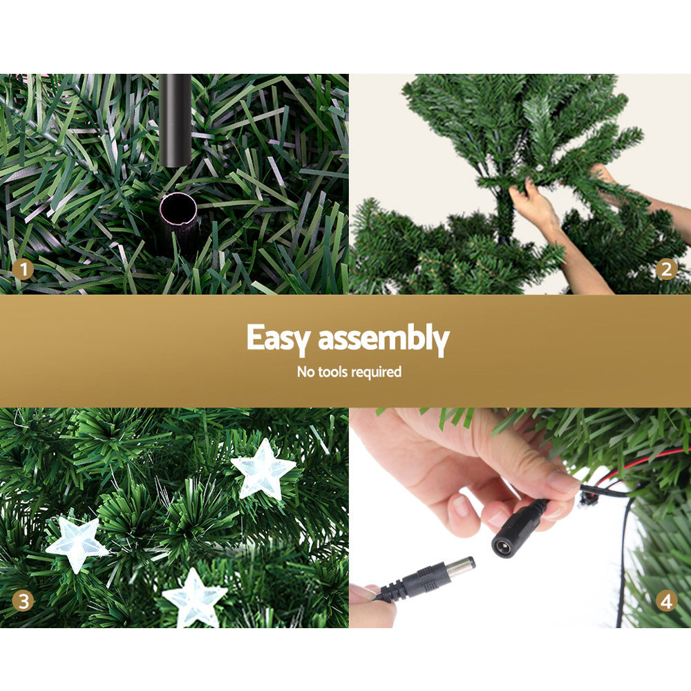 6ft Optic-Fibre LED Christmas Tree with Star Topper