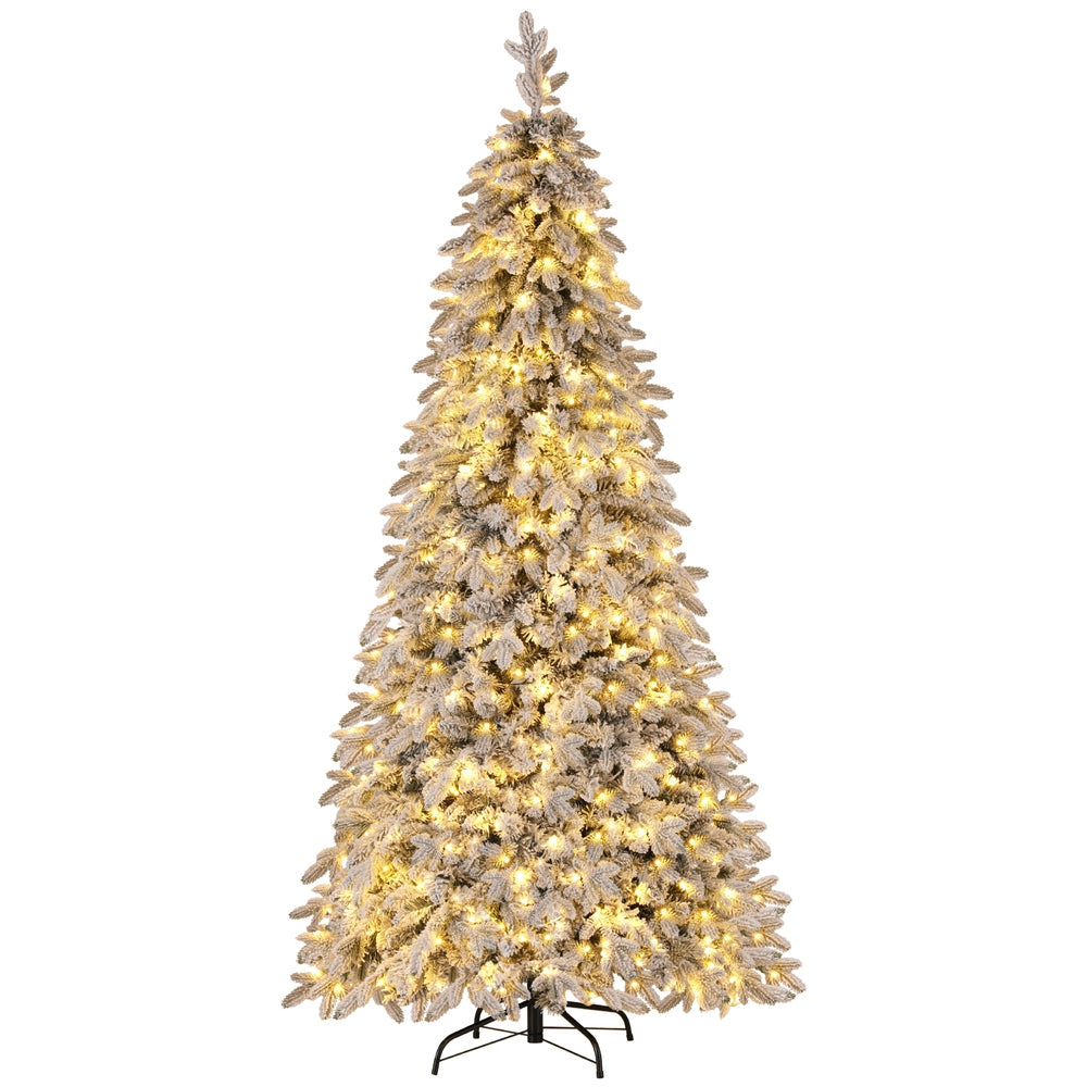 2.1m Flocked Pencil LED Christmas Tree | 860 Tips