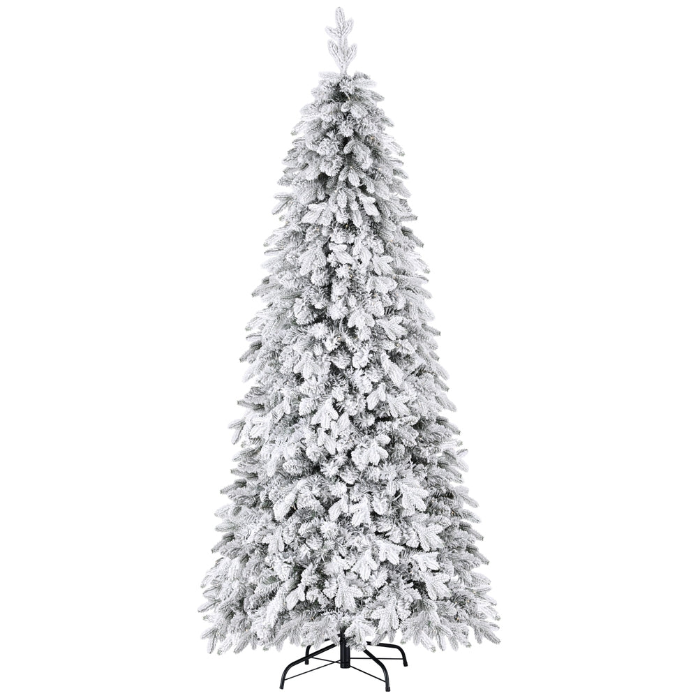2.1m Flocked Pencil LED Christmas Tree | 860 Tips