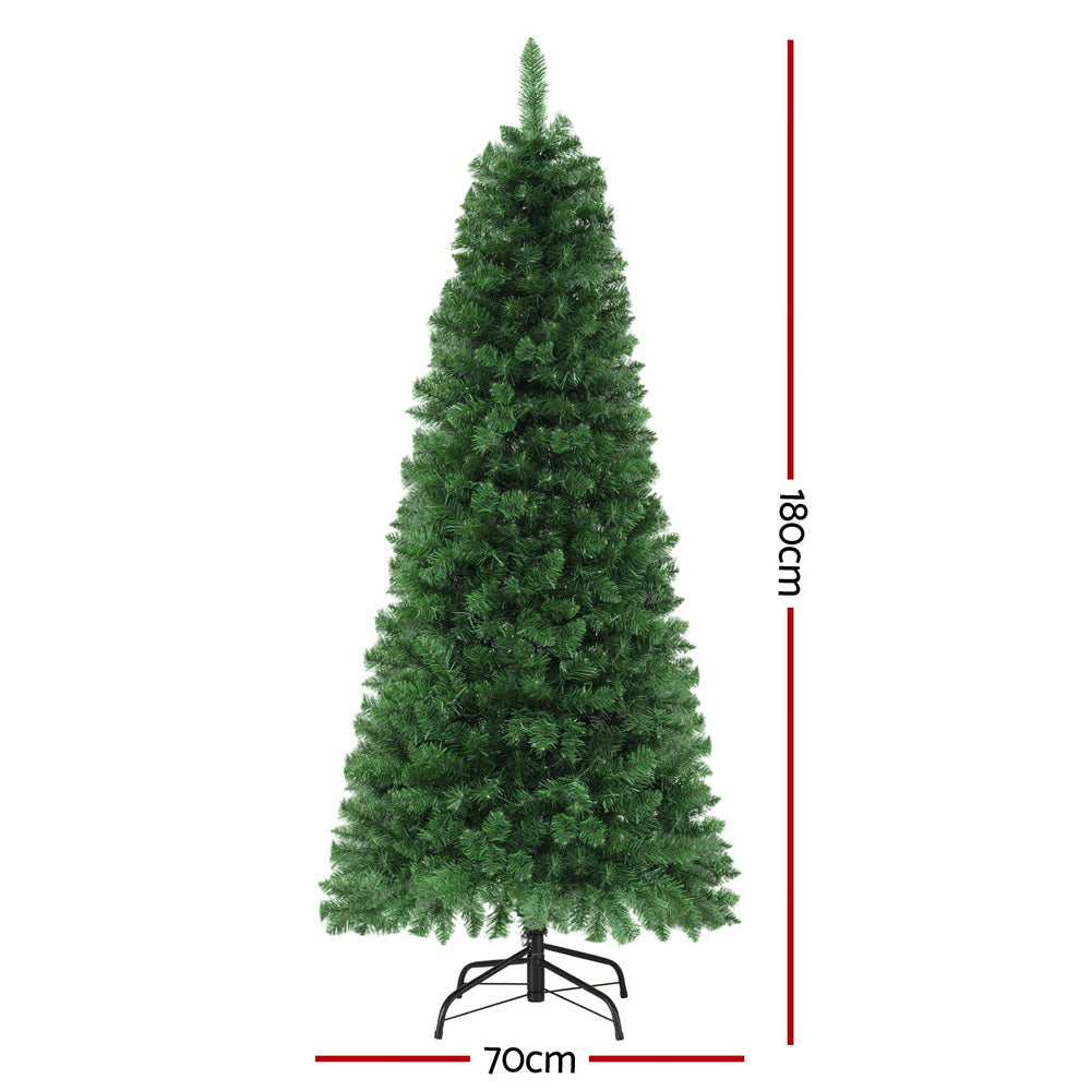 180cm Pre-Lit Christmas Tree with 200 LED Lights Multicolour