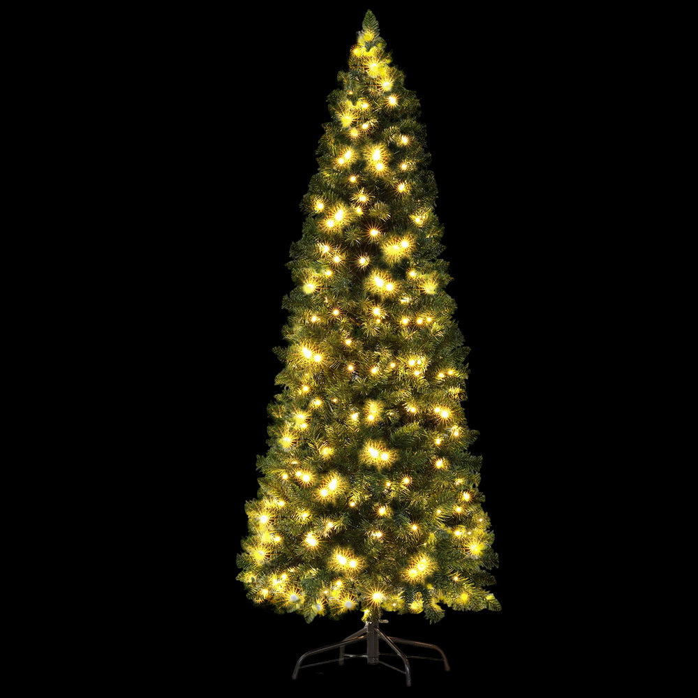 180cm Pre-Lit Christmas Tree with 200 LED Lights Multicolour