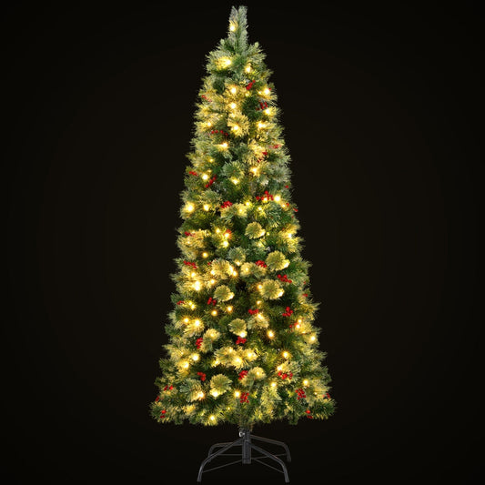 1.8m LED Christmas Tree | Red Decorations