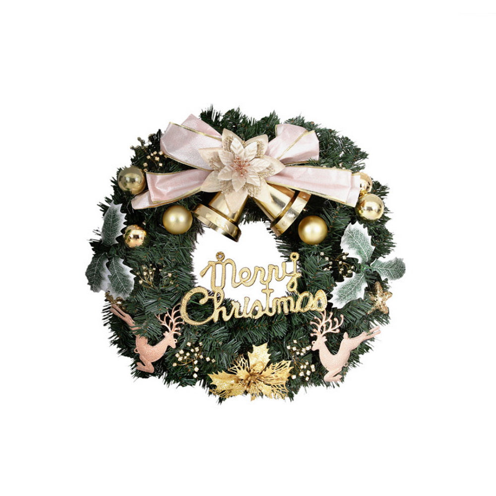 60cm Christmas Wreath with Flowers & Baubles for Door & Wall Décor