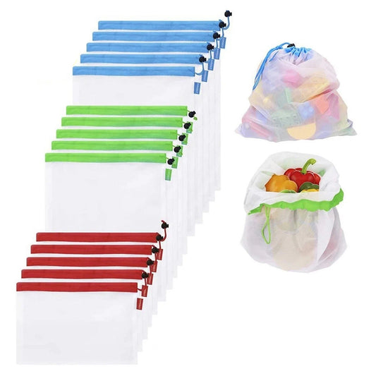 Reusable Produce Bags 12-Pack in 3 Sizes
