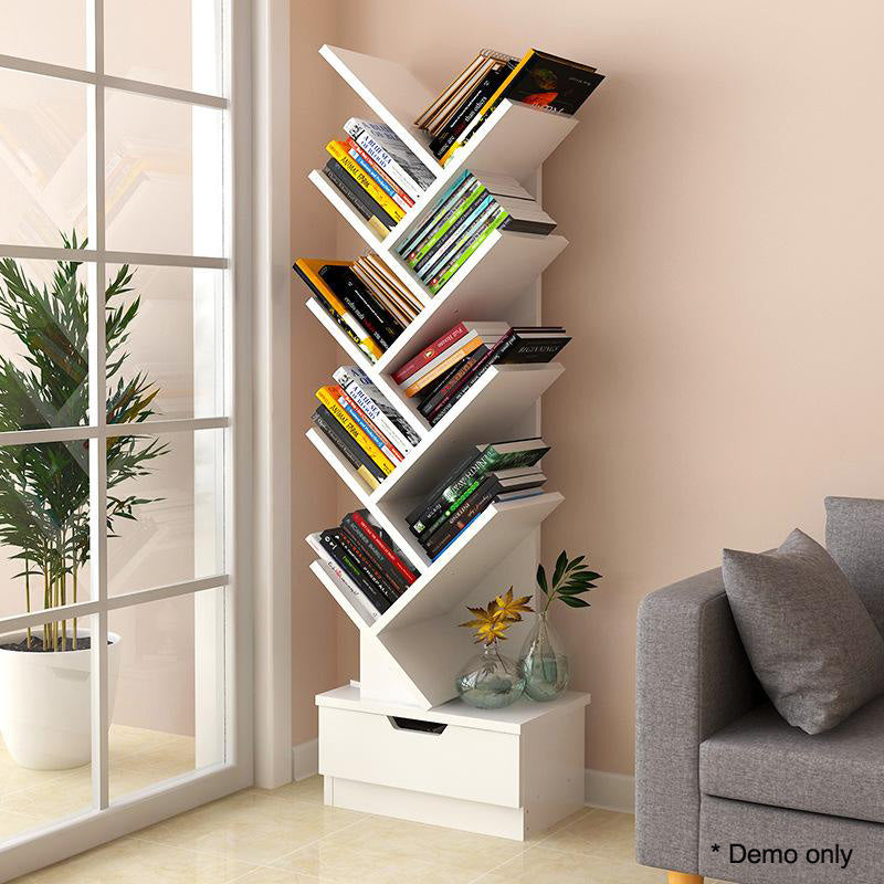 9 Tier Wooden Tree Bookshelf