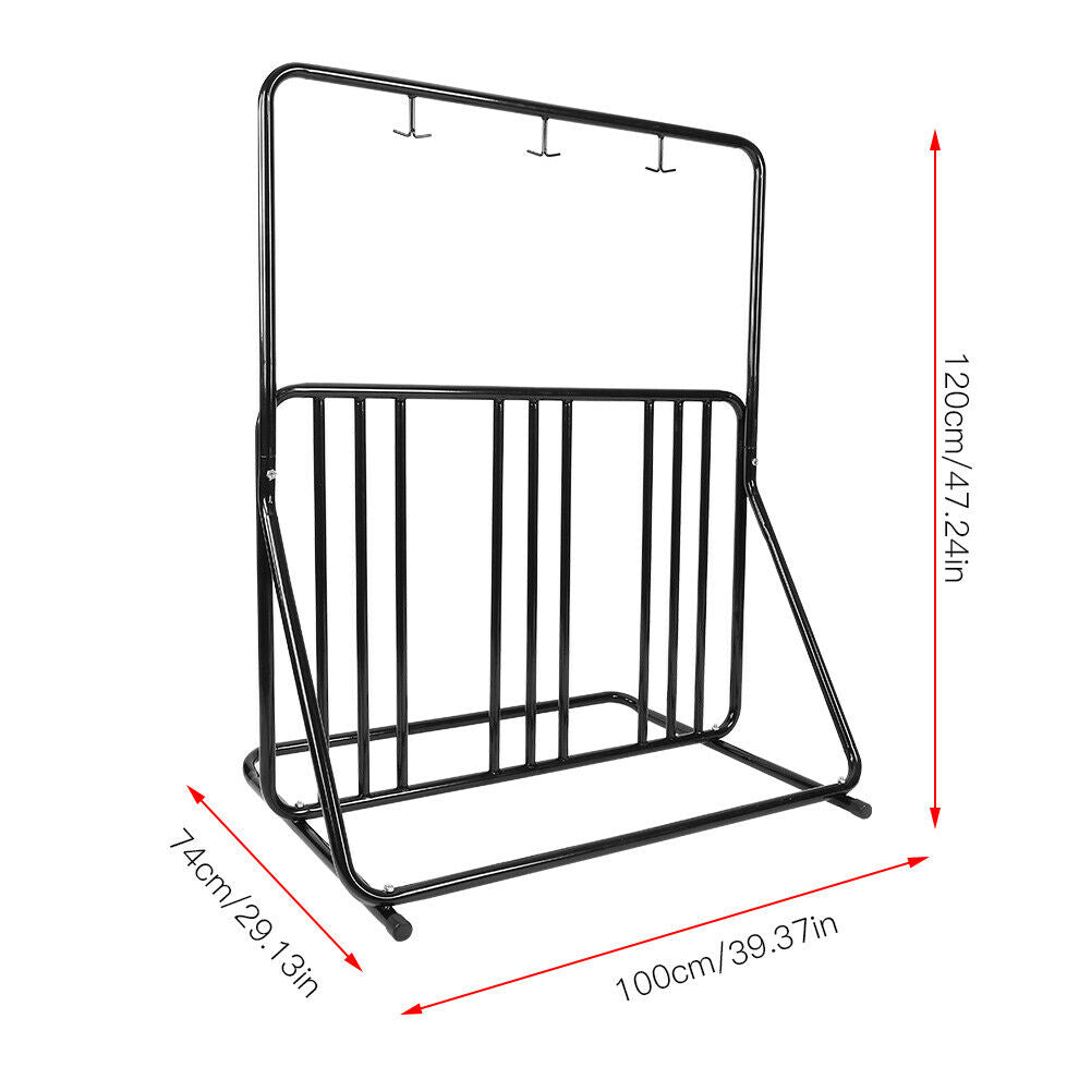 6-Bikes Parking with Helmet Holder - Home Insight