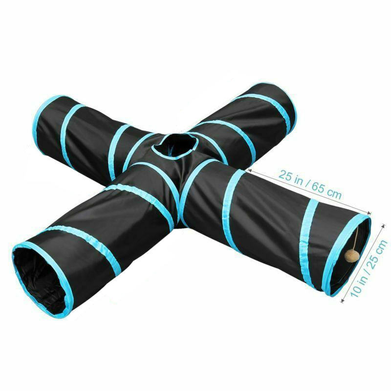 Portable 4-Way Cat Tunnel - Home Insight