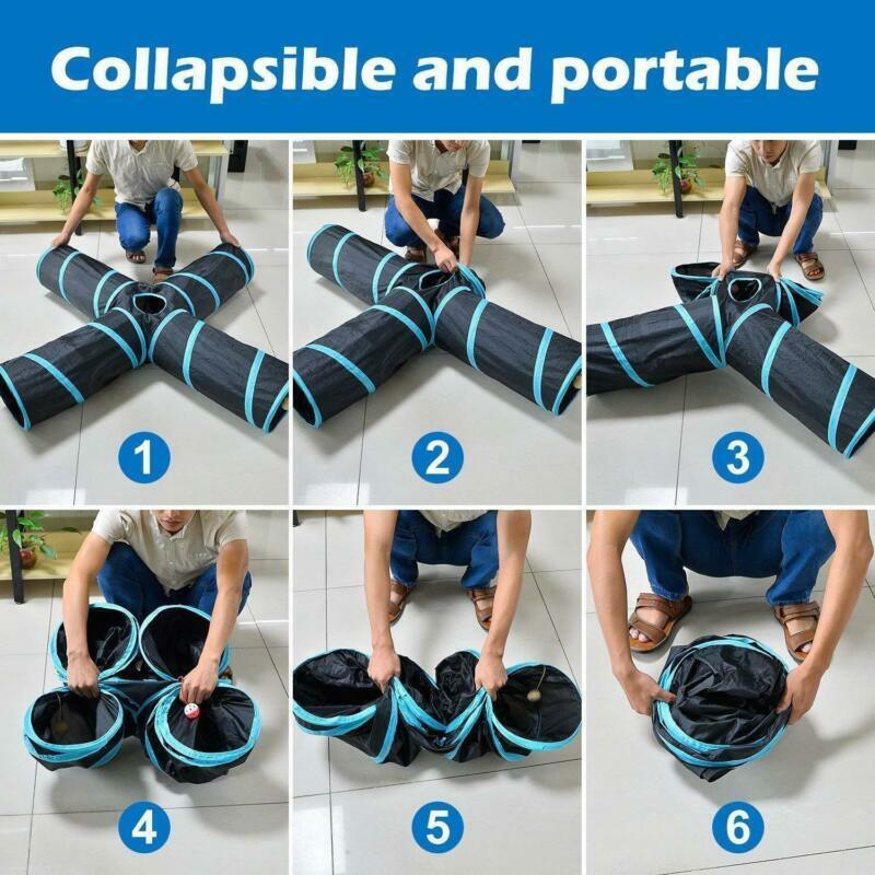 Portable 4-Way Cat Tunnel - Home Insight