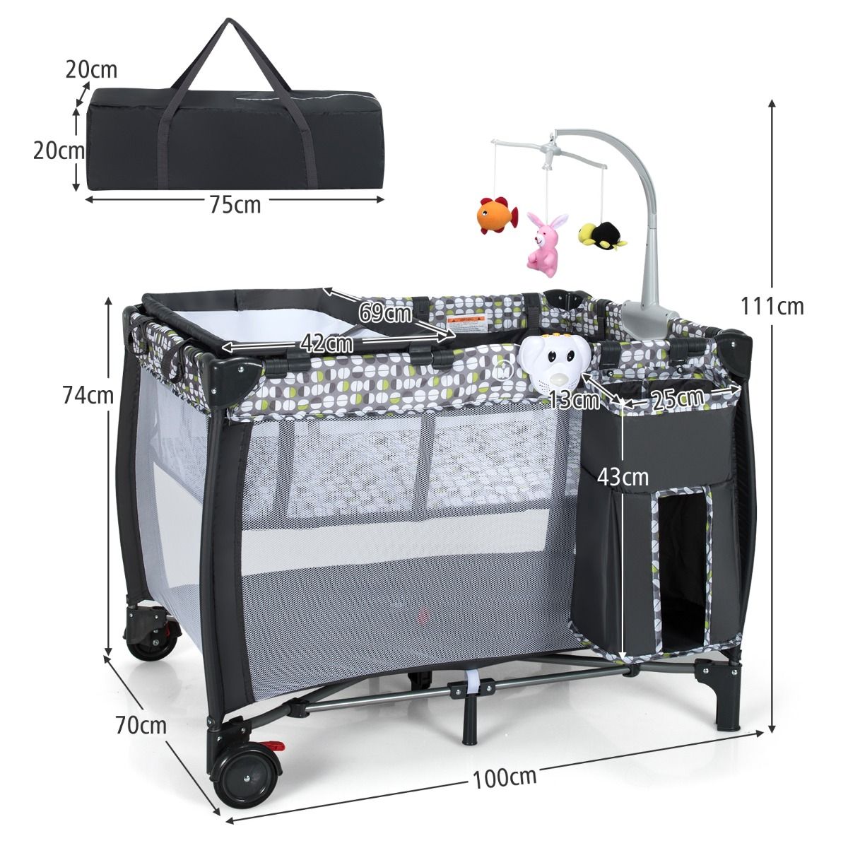 Transportable Cot and Change Table