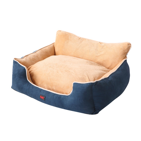 PaWz Size M Blue Colour Pet Deluxe Soft Cushion with High Back Support
