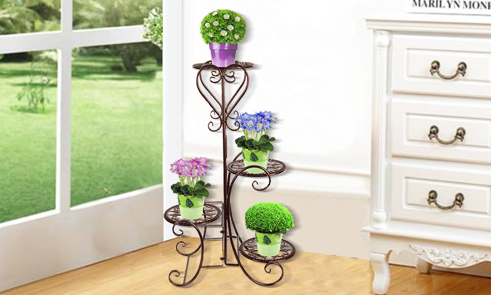 Metal Plant Shelf for 4 Pots