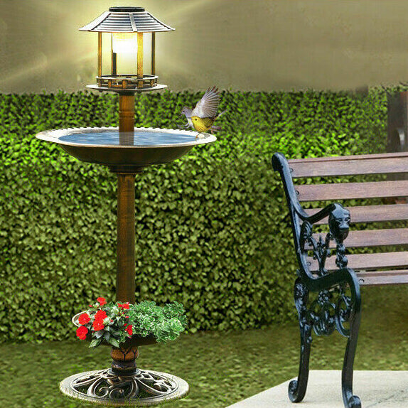 Bird Bath with Solar Light - Home Insight