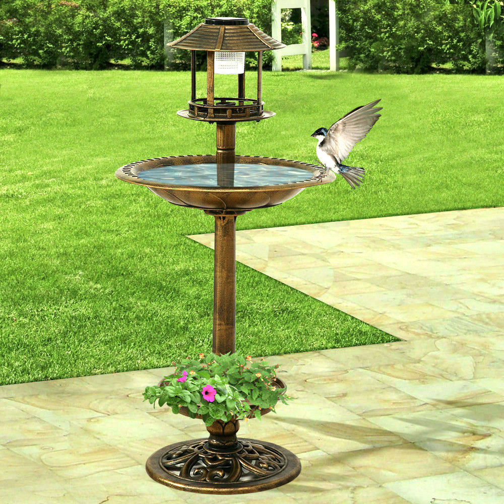 Bird Bath with Solar Light - Home Insight